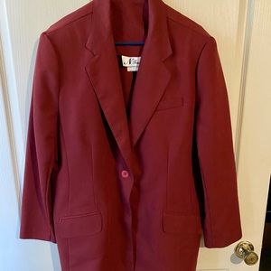 N touch burgundy red suit jacket size 18